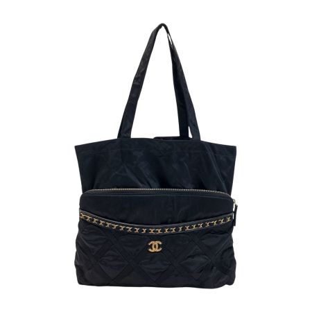  CHANEL シャネル ココマーク トートバッグ AP2664 ブラック ナイロン グログラン 2WAY ギャランティカード有