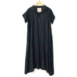 ☆☆ 08Mab ゼロハチマブ リネンワンピース F-218HF115 ブラック サイズ F レディース Bランク