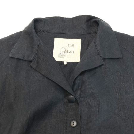  08Mab ゼロハチマブ リネンワンピース F-218HF115 ブラック サイズ F レディース