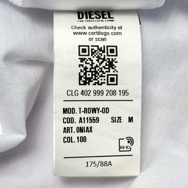 【マリモ】DIESEL ディーゼルT-Rowy-Od オーバルD ホワイト T-JUST-OD TシャツロゴオーバルD｜ホワイト｜メンズ｜DIESEL
