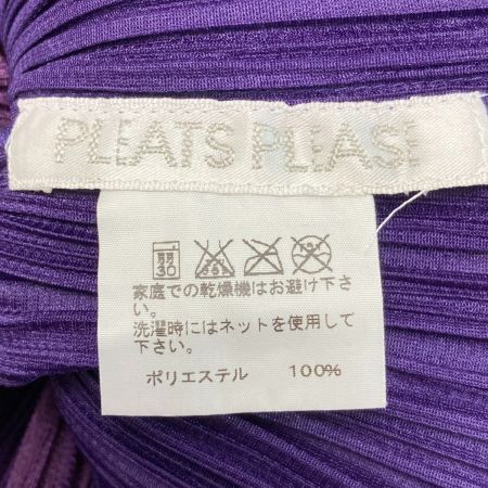  ISSEY MIYAKE イッセイミヤケ PLEATS PLEASE プリーツカットソー タートルネック pp93-jk636 パープル サイズ 3 レディース