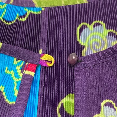  ISSEY MIYAKE イッセイミヤケ PLEATS PLEASE プリーツカーディガン 半袖 PP23-FO611 パープル サイズ 3 レディース
