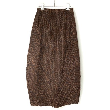  ISSEY MIYAKE イッセイミヤケ PLEATS PLEASE プリーツ 変形スカート PP43-JG964 ブラウン サイズ 2 レディース