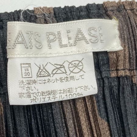  ISSEY MIYAKE イッセイミヤケ PLEATS PLEASE プリーツスカート PP33-JG745 ブラウン×ブラック サイズ 5 レディース