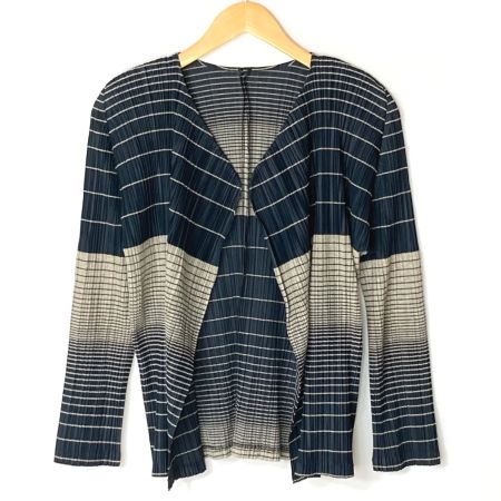  ISSEY MIYAKE イッセイミヤケ PLEATS PLEASE プリーツカーディガン PP03-J0857 ブラック サイズ 3 レディース