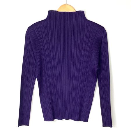  ISSEY MIYAKE イッセイミヤケ PLEATS PLEASE ハイネックカットソー タートルネック PP83-JK184 パープル サイズ 3 レディース