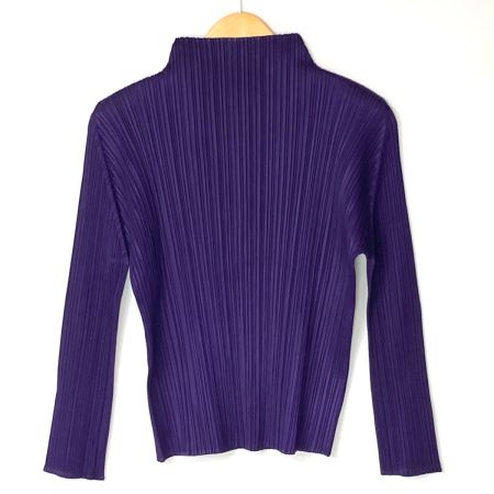  ISSEY MIYAKE イッセイミヤケ PLEATS PLEASE ハイネックカットソー タートルネック PP83-JK184 パープル サイズ 3 レディース