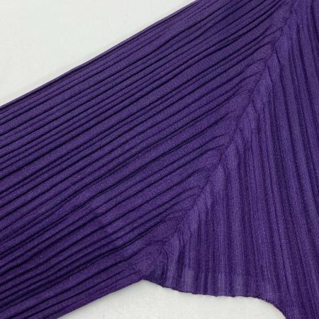  ISSEY MIYAKE イッセイミヤケ PLEATS PLEASE ハイネックカットソー タートルネック PP83-JK184 パープル サイズ 3 レディース