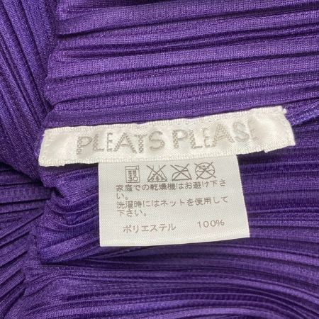  ISSEY MIYAKE イッセイミヤケ PLEATS PLEASE ハイネックカットソー タートルネック PP83-JK184 パープル サイズ 3 レディース