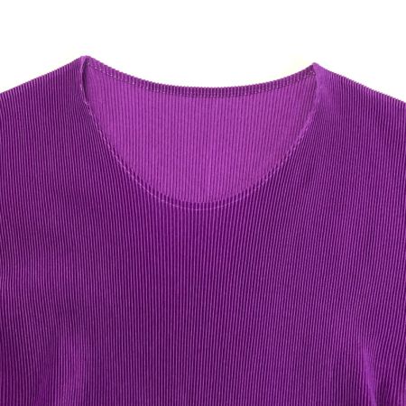  ISSEY MIYAKE イッセイミヤケ PLEATS PLEASE プリーツ カットソー PP21-FK103 パープル サイズ 3 レディース