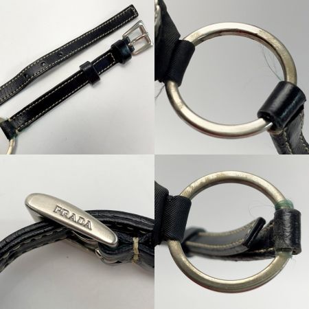  PRADA プラダ ナイロン 三角ロゴプレート ブラック ショルダーバッグ レディース