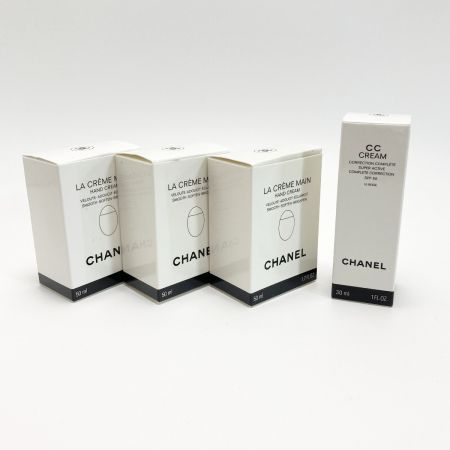  CHANEL シャネル ラ クレーム マン×3/CCクリーム×1 計4個セット ハンドクリーム 日焼け止め乳液 箱有