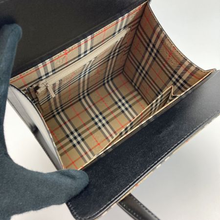  Burberrys バーバリーズ ノバチェック スクエア ハンドバッグ VS901 BE09 ブラック ボックスバッグ レザー