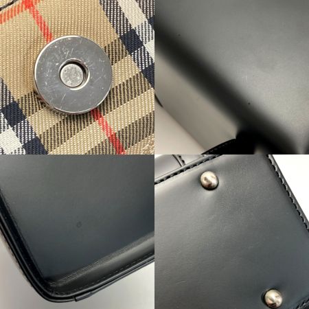  Burberrys バーバリーズ ノバチェック スクエア ハンドバッグ VS901 BE09 ブラック ボックスバッグ レザー
