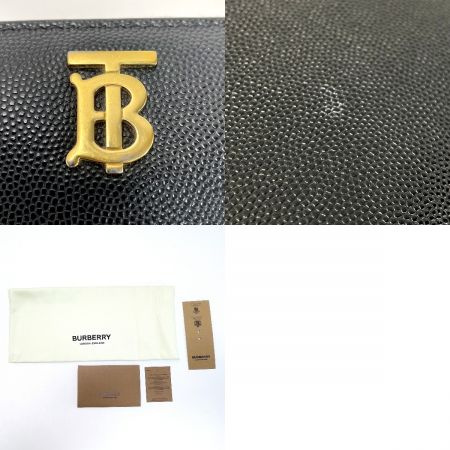  BURBERRY バーバリー TBロゴ エルモア 8023297 ブラック 長財布 レディース ゴールド金具 袋有