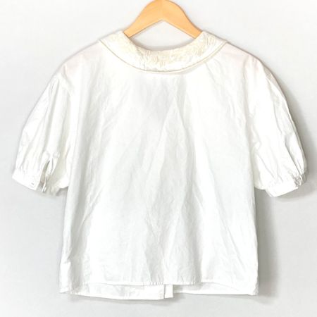  AMERI シャツ 襟刺繍 02110450430 ホワイト×ベージュ サイズ フリー レディース