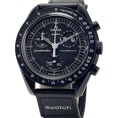  SWATCH スウォッチ ×オメガ スピードマスター ミッショントゥ ムーンフェイズ クロノグラフ SO33B700 クォーツ メンズ 腕時計 箱有