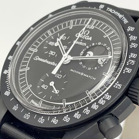  SWATCH スウォッチ ×オメガ スピードマスター ミッショントゥ ムーンフェイズ クロノグラフ SO33B700 クォーツ メンズ 腕時計 箱有