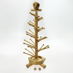 ☆☆  木製おもちゃ 三浦忠司 どんぐりコロコロあそび ふくろう＆玉2個付き Bランク