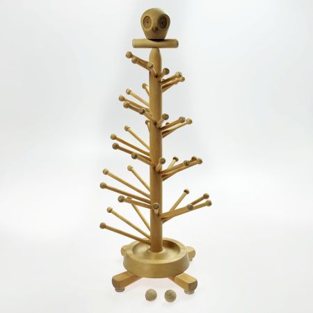   木製おもちゃ 三浦忠司 どんぐりコロコロあそび ふくろう＆玉2個付き