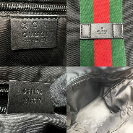  GUCCI グッチ シェリーライン キャンバス/レザー 631195 ブラック ショルダーバッグ レディース 袋有