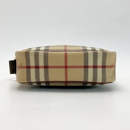  BURBERRY バーバリー ノバチェック ショルダーバッグ T-04-01 キャメル シャドーホース PVC×レザー