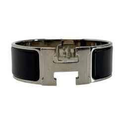 ☆☆ HERMES エルメス メタル ブラック Hバングル Cランク