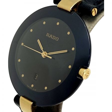  RADO ラドー クポール ダイヤスター デイト 129.3575.4 ブラック クォーツ メンズ 腕時計 COUPOLE