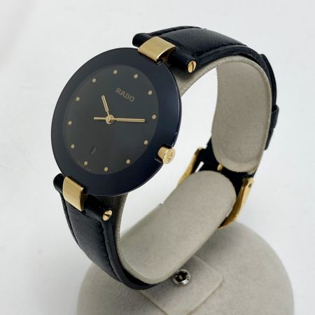  RADO ラドー クポール ダイヤスター デイト 129.3575.4 ブラック クォーツ メンズ 腕時計 COUPOLE