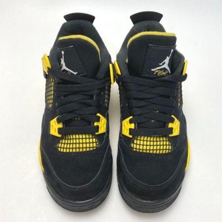  NIKE ナイキ AIR JORDAN 4 RETRO 408452-017 ブラック×イエロー スニーカー SIZE 23cm レディース 箱付き