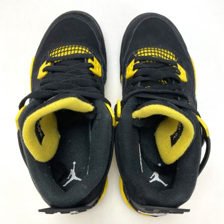  NIKE ナイキ AIR JORDAN 4 RETRO 408452-017 ブラック×イエロー スニーカー SIZE 23cm レディース 箱付き