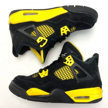  NIKE ナイキ AIR JORDAN 4 RETRO 408452-017 ブラック×イエロー スニーカー SIZE 23cm レディース 箱付き