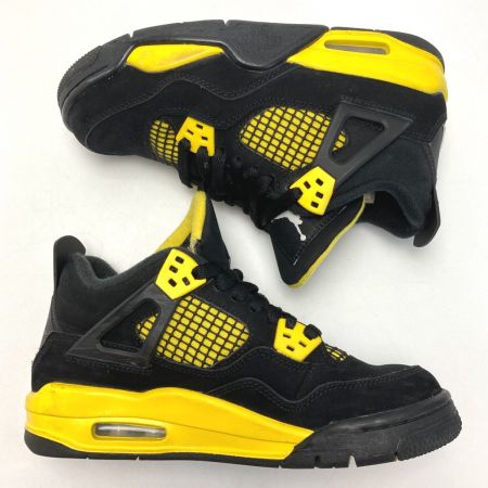  NIKE ナイキ AIR JORDAN 4 RETRO 408452-017 ブラック×イエロー スニーカー SIZE 23cm レディース 箱付き