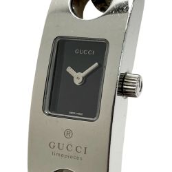 ☆☆ GUCCI グッチ ステンレススチール シルバー 6100L クォーツ 腕時計 レディースウォッチ Cランク
