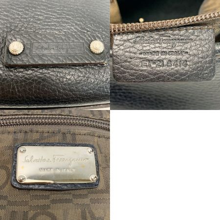  Salvatore Ferragamo サルヴァトーレフェラガモ セミショルダーバッグ EY-21 8414 ブラック レザー レディース