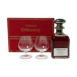 ☆☆ Hennessy ヘネシー ナポレオン シルバートップ 700ml ブランデー 古酒 グラス・箱有 NAPOLEON SILVER TOP Sランク 未開栓