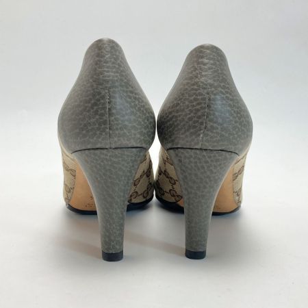  GUCCI グッチ GGキャンバス ホースビット パンプス 36½（23.5相当） ベージュ×グレー ハイヒール
