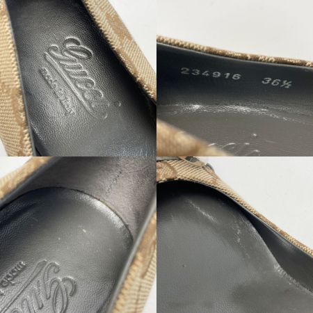  GUCCI グッチ GGキャンバス ホースビット パンプス 36½（23.5相当） ベージュ×グレー ハイヒール