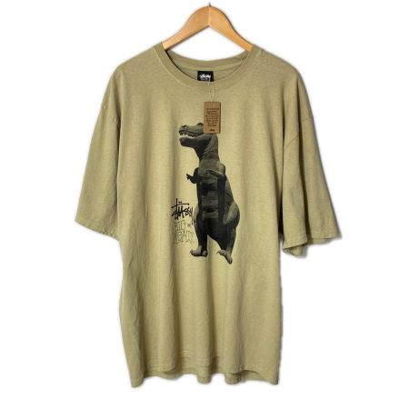  stussy ステューシー Tシャツ ディノプリント SIZE XL メンズ ベージュ系