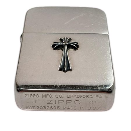  ZIPPO ジッポー オイルライター 2001年製 1941レプリカ 純銀メタル クロス No.466 ケース有