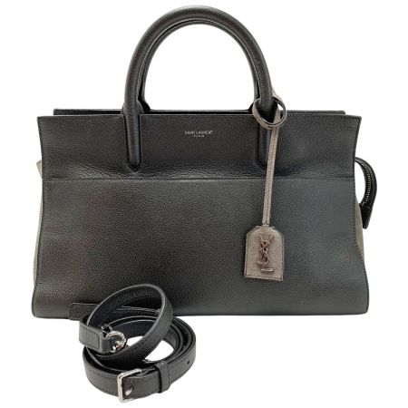  SAINT LAURENT(Yves Saint Laurent) グレー レザー×スウェード グレー 2WAYバッグ レディース