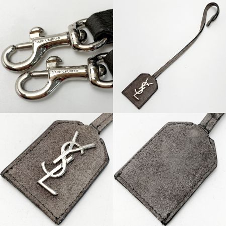  SAINT LAURENT(Yves Saint Laurent) グレー レザー×スウェード グレー 2WAYバッグ レディース