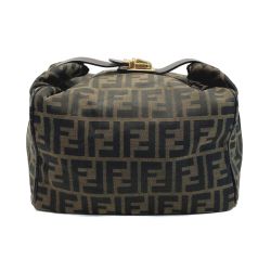 ☆☆ FENDI フェンディ ズッカ柄 バニティバッグ ブラウン ハンドバッグ キャンバス×レザー Cランク