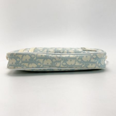  Christian Dior クリスチャンディオール トロッター ロマンティック No.1 アクセサリーポーチ BO D 1004 ホワイト×スカイブルー ハンドバッグ