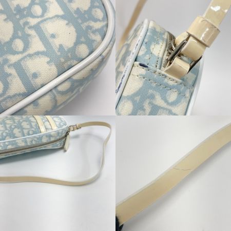  Christian Dior クリスチャンディオール トロッター ロマンティック No.1 アクセサリーポーチ BO D 1004 ホワイト×スカイブルー ハンドバッグ