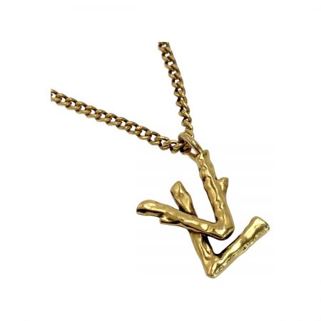  LOUIS VUITTON ルイヴィトン LV トゥイッグ ネックレス MP2456 ゴールド メタル ペンダント