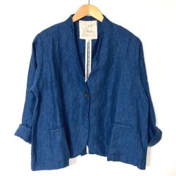☆☆ 08Mab ゼロハチマブ リネンジャケット F-221HF427 ネイビー SIZE フリー レディース Sランク