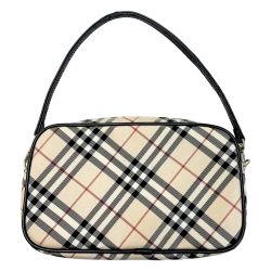 ☆☆ BURBERRY BLUE LABEL バーバリーブルーレーベル ブルーレーベル ノバチェック ベージュ ポーチ レディース Cランク