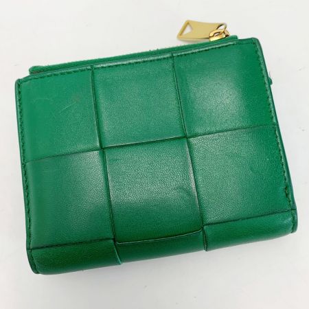  BOTTEGA VENETA ボッテガヴェネタ カセットマキシ イントレチャート P01651205P グリーン 2つ折り財布 レザー レディース ゴールド金具 袋有