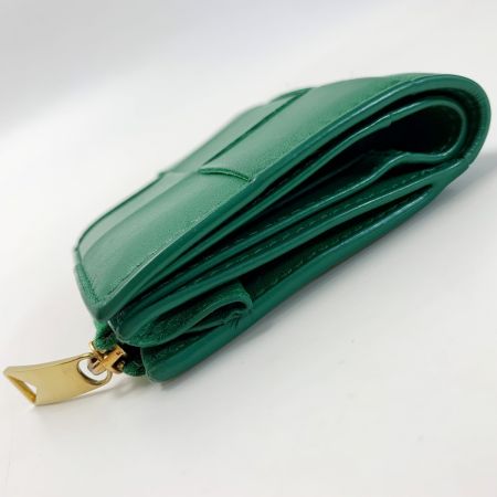  BOTTEGA VENETA ボッテガヴェネタ カセットマキシ イントレチャート P01651205P グリーン 2つ折り財布 レザー レディース ゴールド金具 袋有